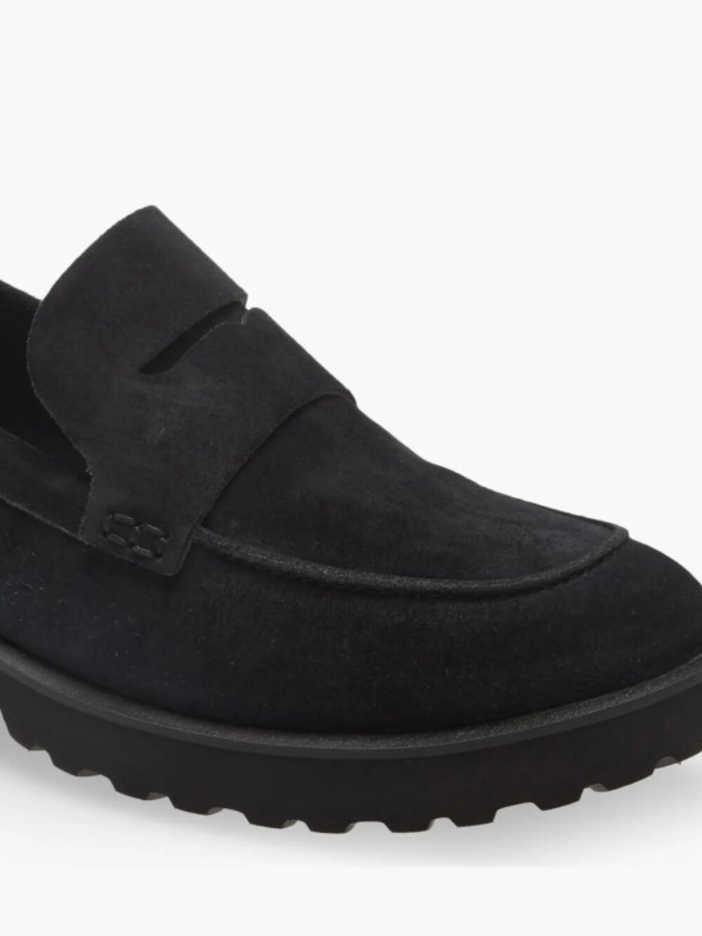Cole Haan Newburg Lug Sole Penny Loafer, Black Suede Size 5.5